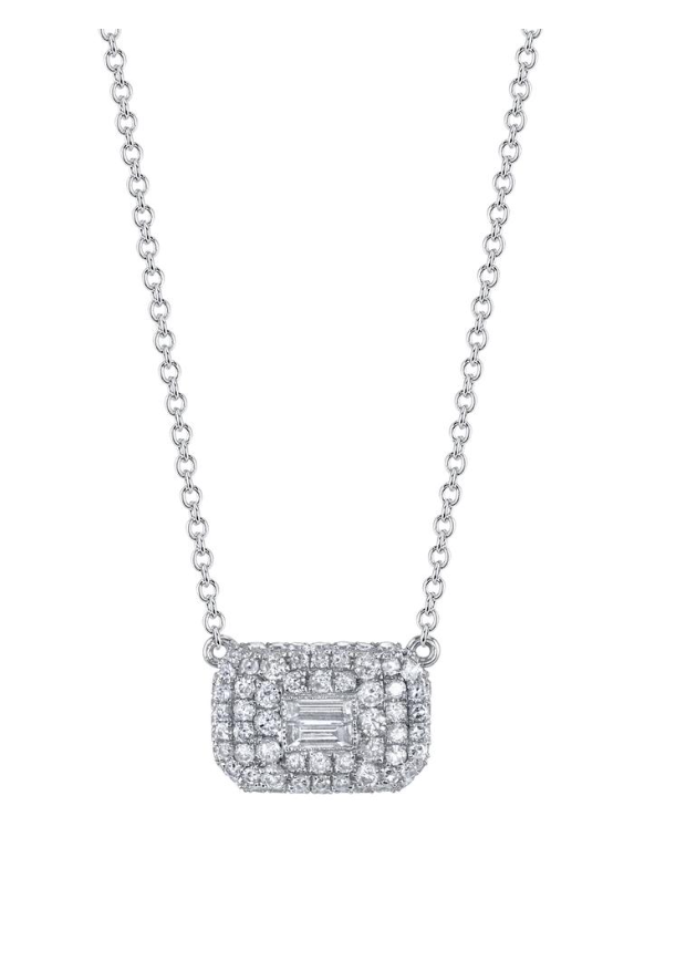 Pave Baguette Diamond Necklace - Millo Jewelry