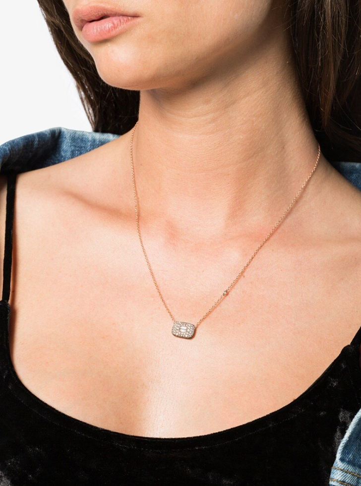 Pave Baguette Diamond Necklace - Millo Jewelry