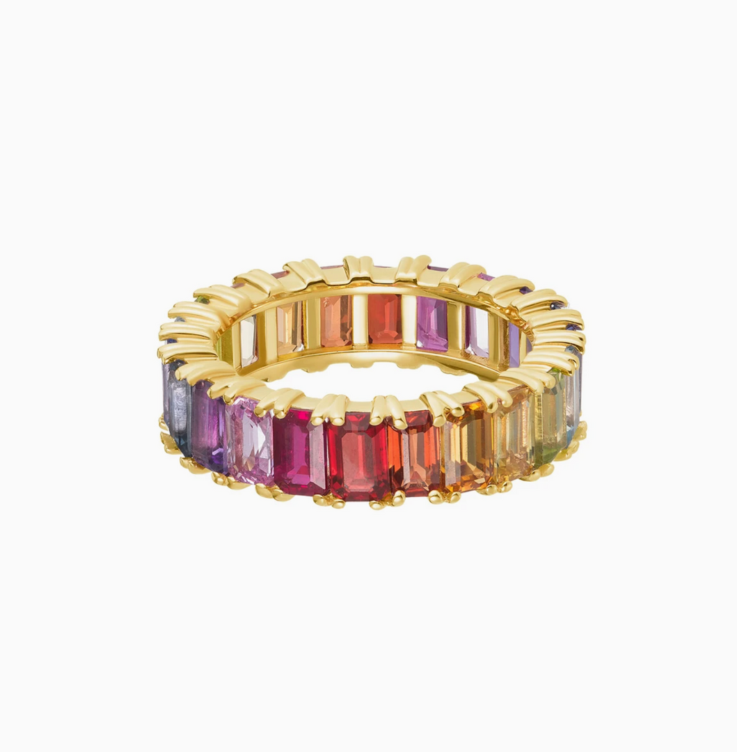 Rainbow Emrald Eternity - Millo Jewelry