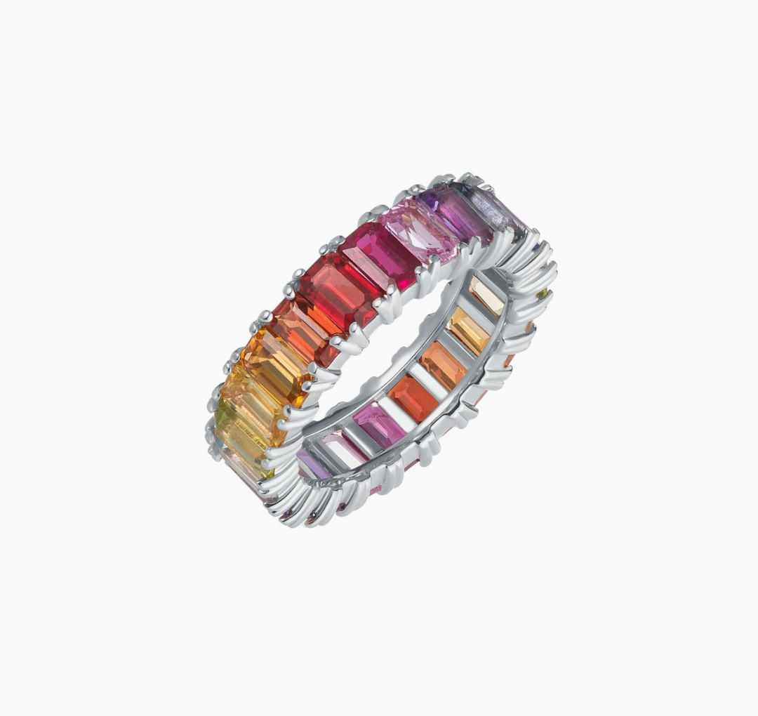 Rainbow Emrald Eternity - Millo Jewelry