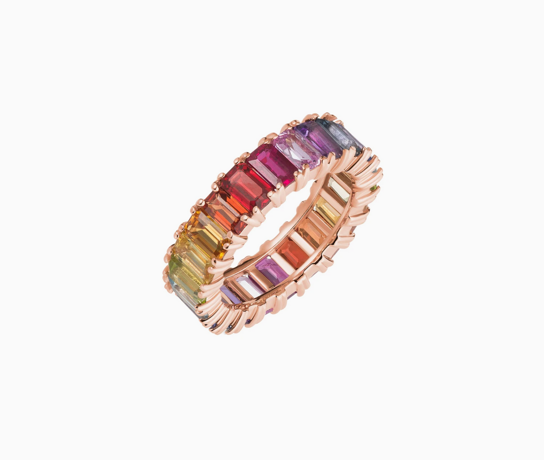 Rainbow Emrald Eternity - Millo Jewelry