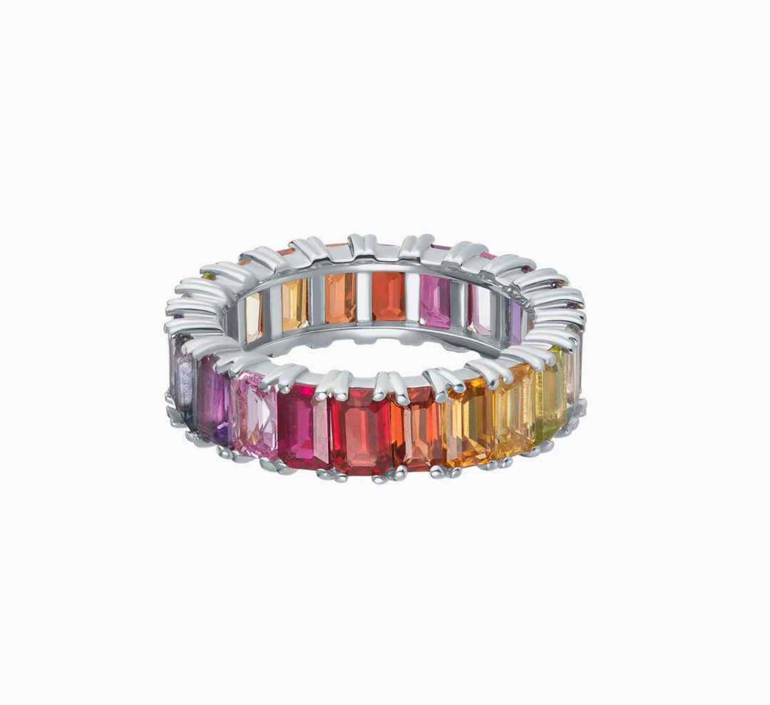 Rainbow Emrald Eternity - Millo Jewelry