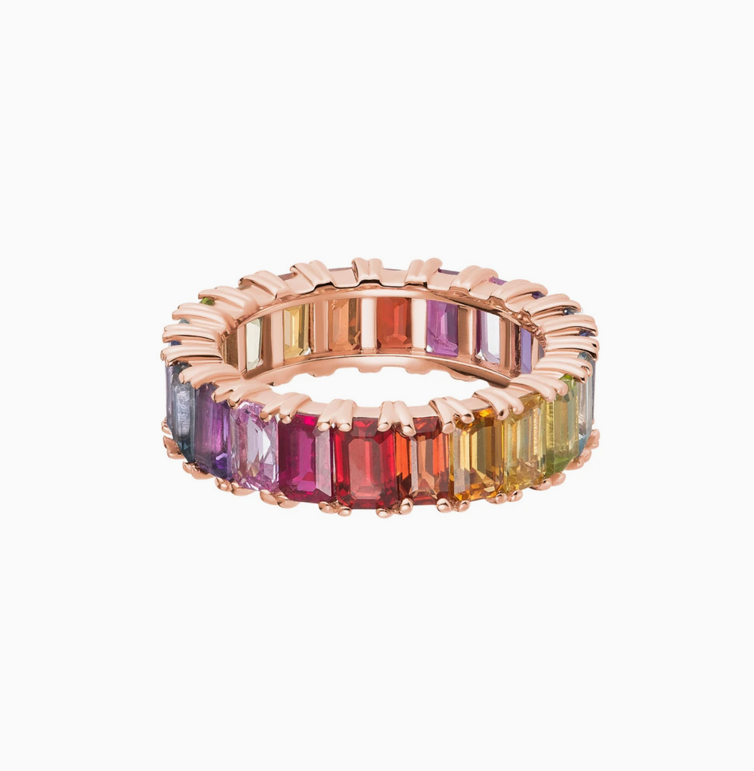 Rainbow Emrald Eternity - Millo Jewelry