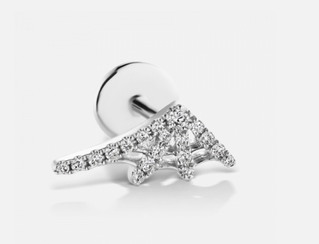 Diamond Web Threaded Stud - Millo Jewelry