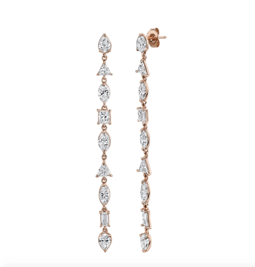 MIXED DIAMOND DROP EARRINGS - Millo Jewelry