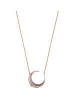 Load image into Gallery viewer, SMALL DIAMOND CRESCENT MOON NECKLACE - Millo Jewelry