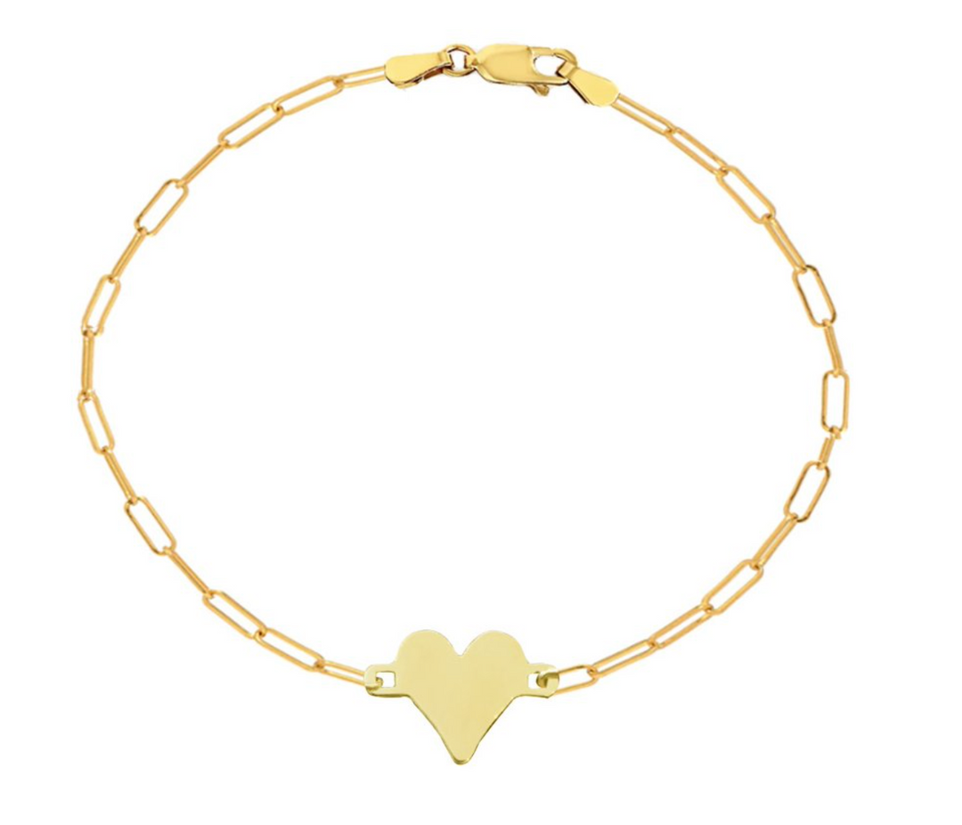 gold heart bracelet - Millo Jewelry