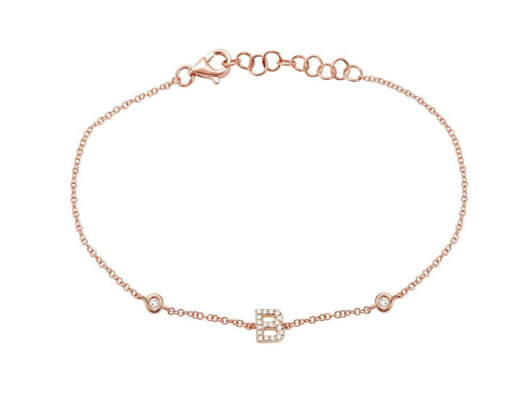 Initial Pave Bezel Bracelet - Millo Jewelry