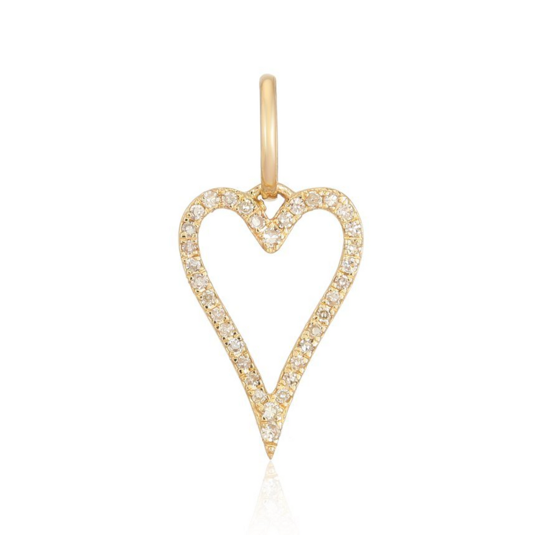 Large Pave Cutout Modern Heart - Millo Jewelry