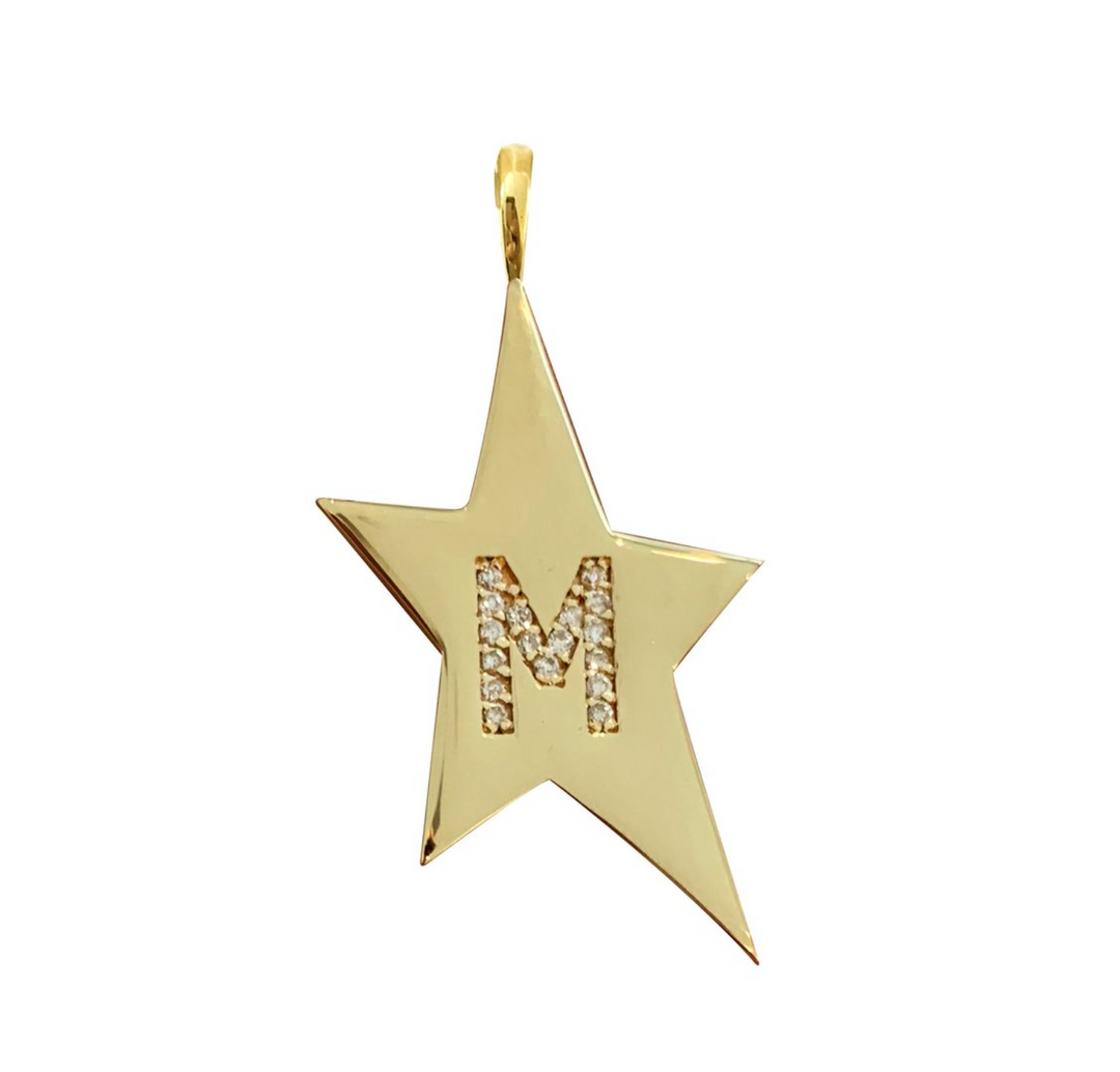 star pave initial charm - Millo Jewelry