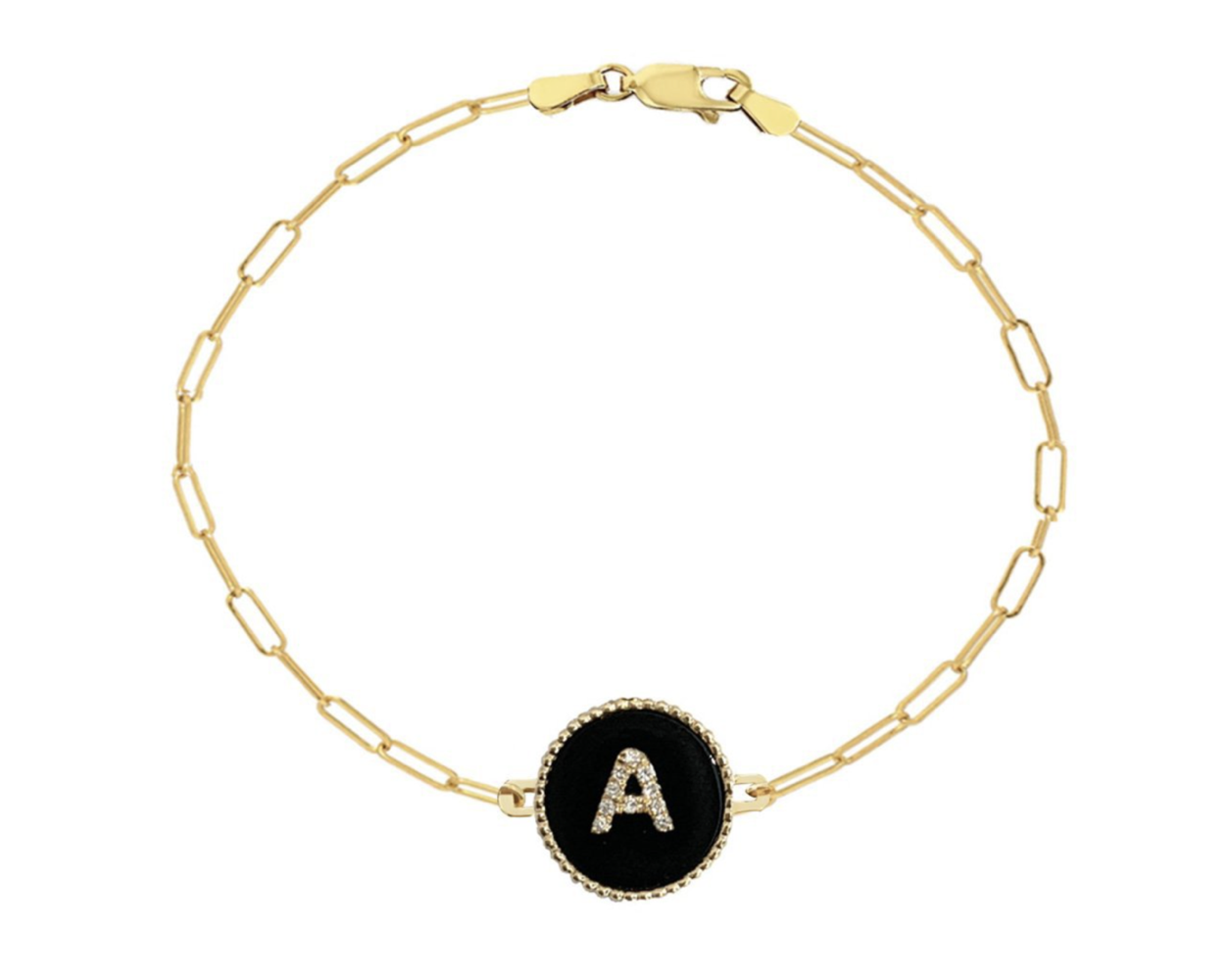 Round Diamond Initial Stone Bracelet - Millo Jewelry