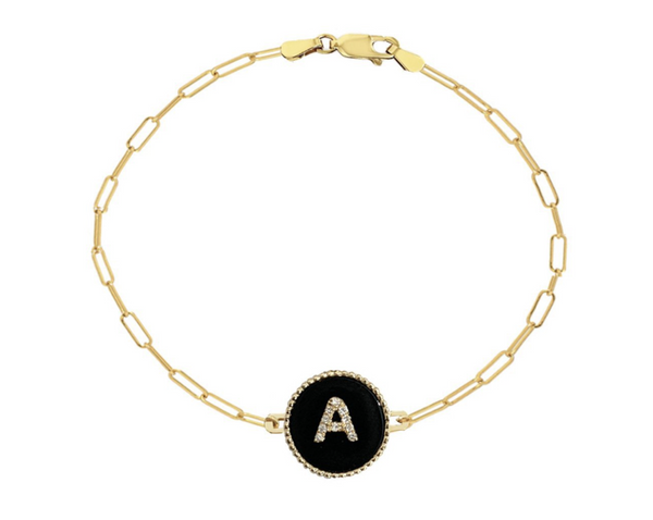 Round Diamond Initial Stone Bracelet - Millo Jewelry