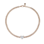 Load image into Gallery viewer, PAVE MINI LINK CHOKER WITH HEART DIAMOND CENTER - Millo Jewelry