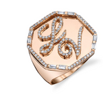 Load image into Gallery viewer, JUMBO INITIAL OCTAGON SIGNET RING - Millo Jewelry
