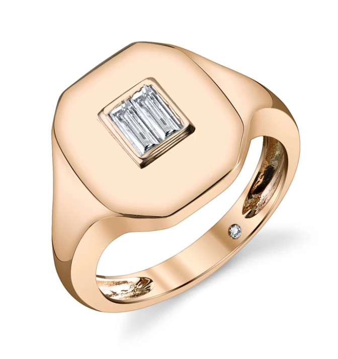 BAGUETTE DIAMOND PINKY RING - Millo Jewelry