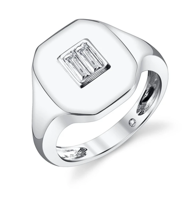 BAGUETTE DIAMOND PINKY RING - Millo Jewelry