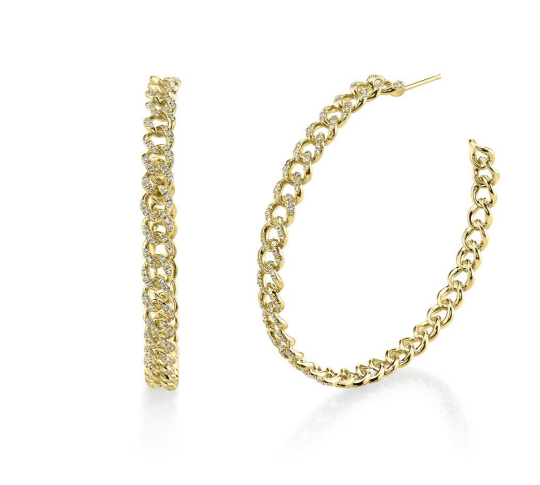 Essential Pave Link Hoops - Millo Jewelry