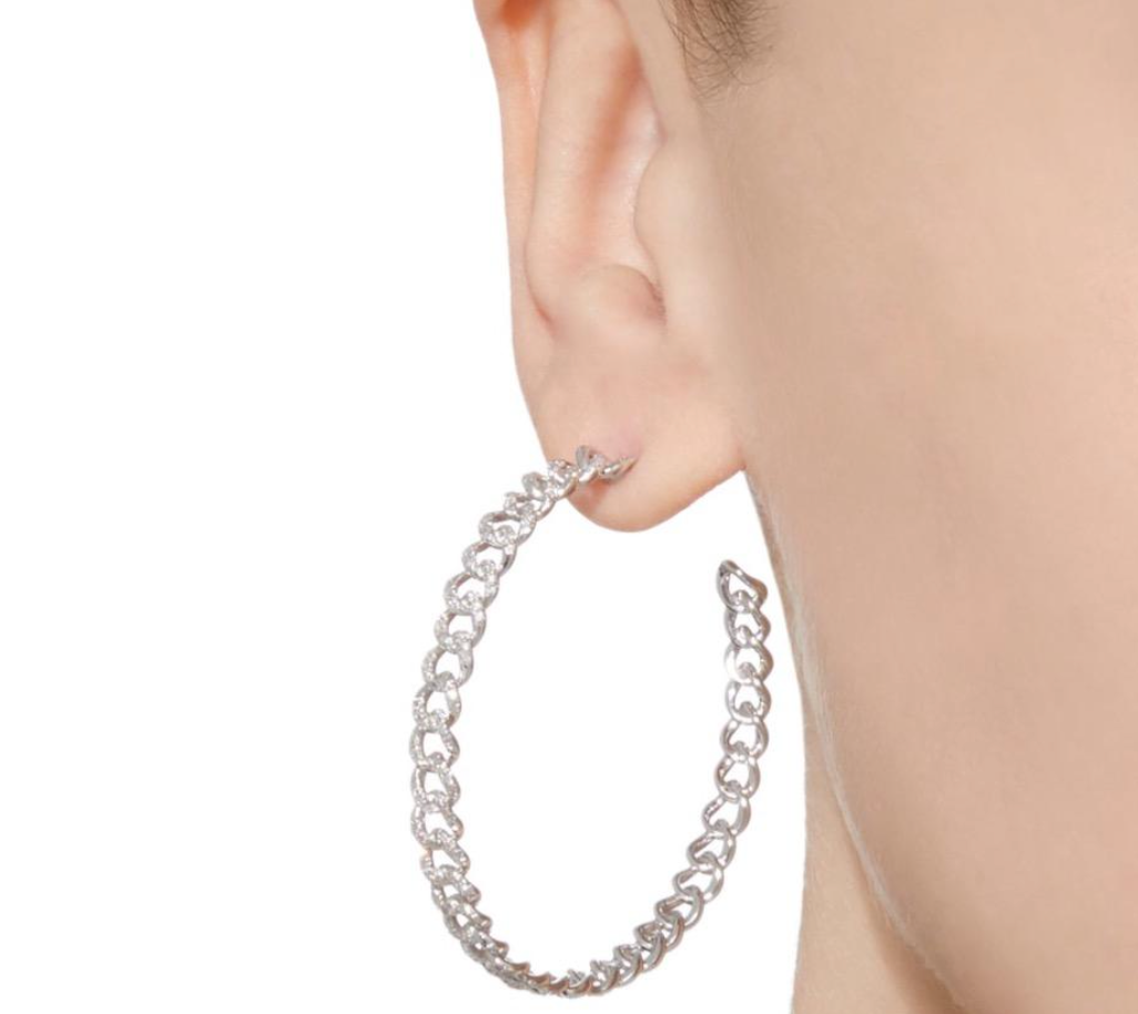 Essential Pave Link Hoops - Millo Jewelry