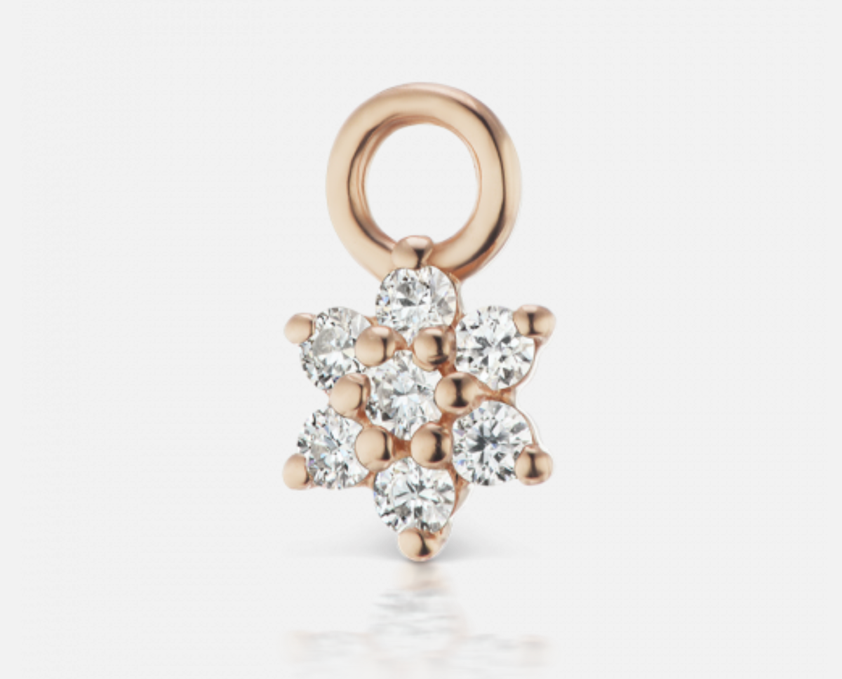 4.5mm Diamond Flower Charm - Millo Jewelry