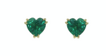 Load image into Gallery viewer, Emerald Heart Stud Earrings - Millo Jewelry
