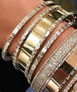 Load image into Gallery viewer, SINGLE HALF ROW BAGUETTE BANGLE - Millo Jewelry
