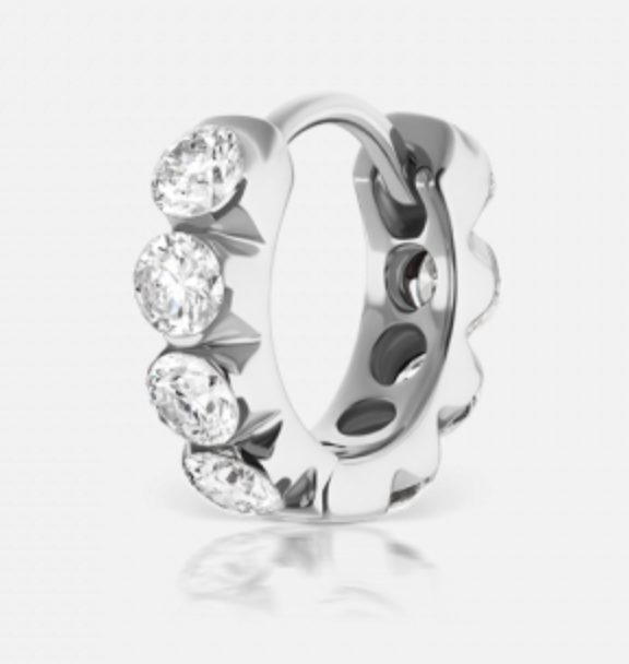6.5mm Invisible Set Large Diamond Eternity Clicker - Millo Jewelry