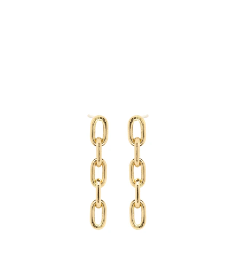 14K SHORT LARGE SQUARE OVAL LINK DROP EARRINGS - Millo Jewelry