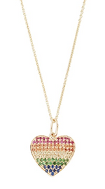 Load image into Gallery viewer, Rainbow Heart Necklace 14K Yellow Gold - Millo Jewelry
