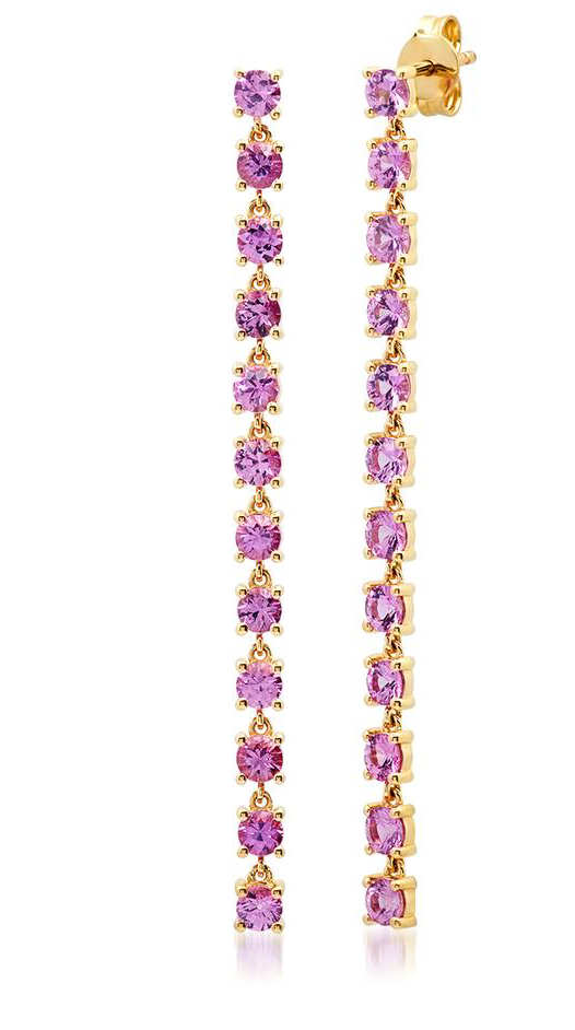 Pink Sapphire Link Earrings - Millo Jewelry