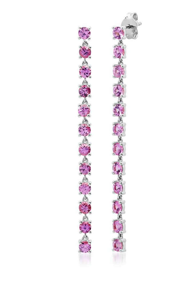 Pink Sapphire Link Earrings - Millo Jewelry