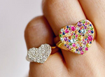Load image into Gallery viewer, Diamond Smushed Heart Pinky Ring - Millo Jewelry
