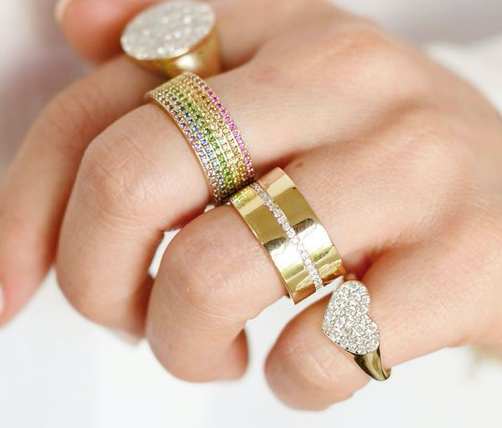 Diamond Smushed Heart Pinky Ring - Millo Jewelry