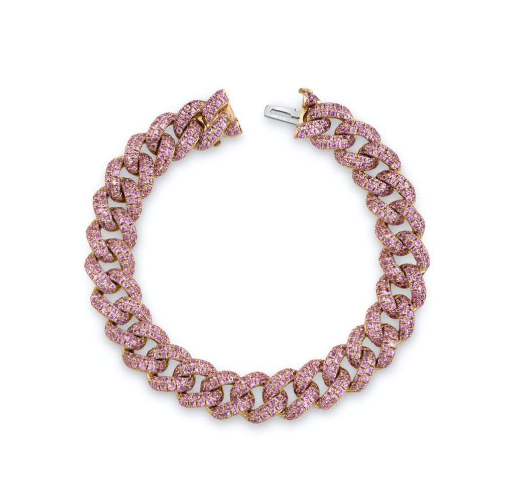 PINK SAPPHIRE PAVE ESSENTIAL LINK BRACELET - Millo Jewelry