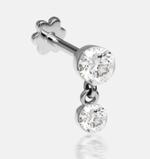 Load image into Gallery viewer, 2mm-1.5mm Invisible Set Diamond Dangle Threaded Stud - Millo Jewelry
