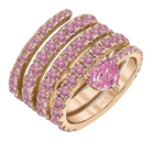 Load image into Gallery viewer, Pink Sapphire Spiral Heart Pinky Ring - Millo Jewelry