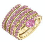 Load image into Gallery viewer, Pink Sapphire Spiral Heart Pinky Ring - Millo Jewelry
