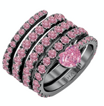 Load image into Gallery viewer, Pink Sapphire Spiral Heart Pinky Ring - Millo Jewelry
