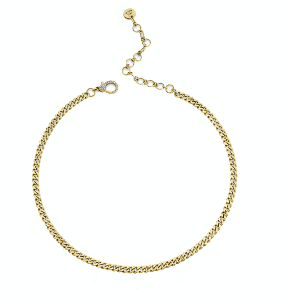 Solid Gold Baby Link Choker - Millo Jewelry