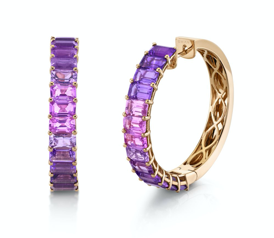Amethyst Ombre Eternity Hoops - Millo Jewelry