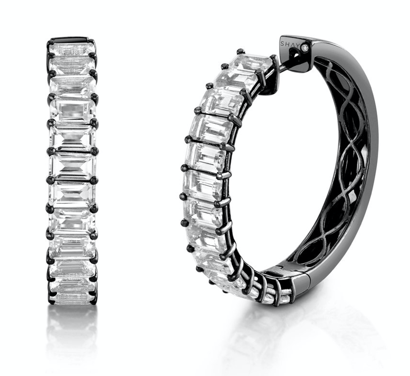 White Topaz Eternity Hoops - Millo Jewelry