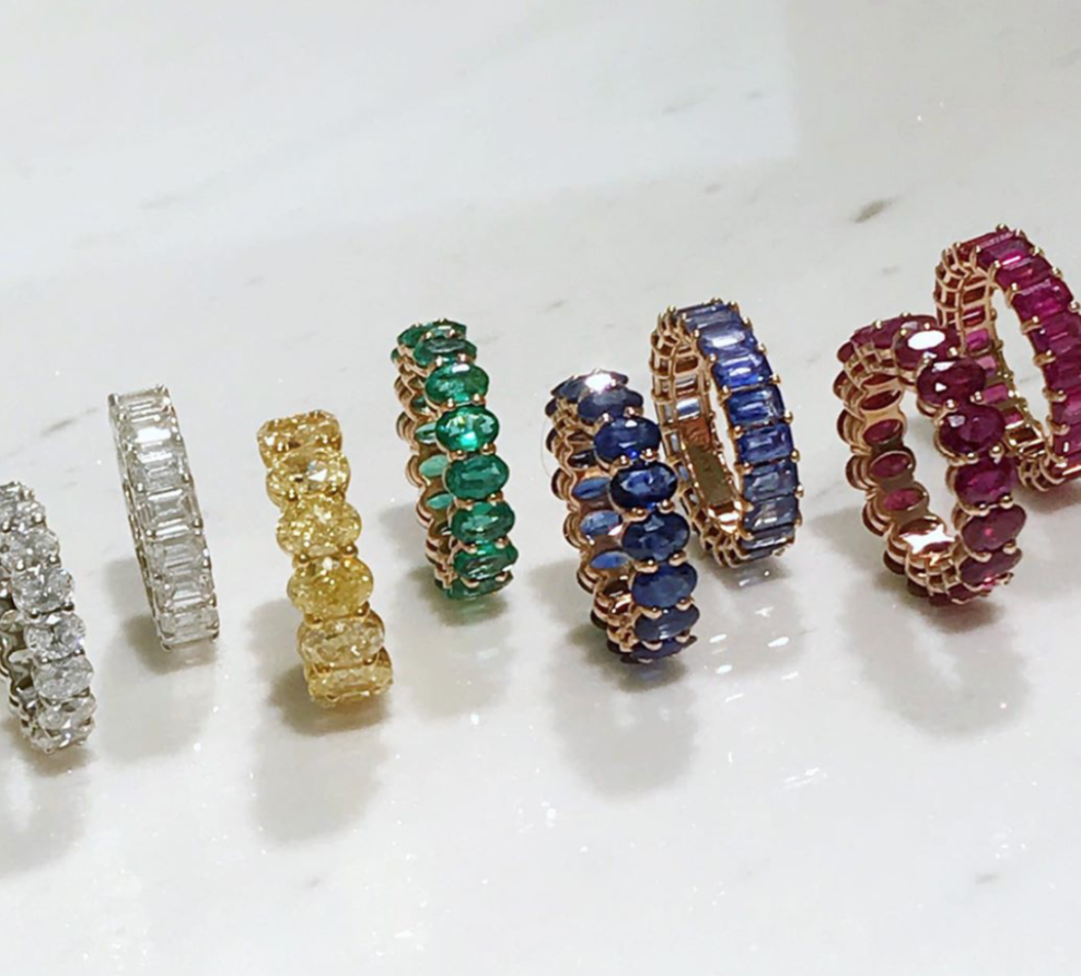 Morganite Oval Eternity Ring - Millo Jewelry