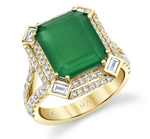 Load image into Gallery viewer, Double Portrait Green Onyx Ring - Millo Jewelry
