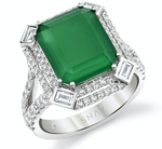 Load image into Gallery viewer, Double Portrait Green Onyx Ring - Millo Jewelry

