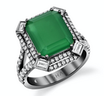 Load image into Gallery viewer, Double Portrait Green Onyx Ring - Millo Jewelry
