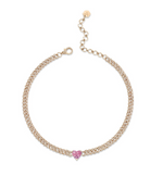 Load image into Gallery viewer, Pink Sapphire Heart Mini Necklace - Millo Jewelry
