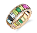 Load image into Gallery viewer, Pave Border Rainbow Eternity Band - Millo Jewelry