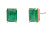 Load image into Gallery viewer, emerald solitaire studs - Millo Jewelry