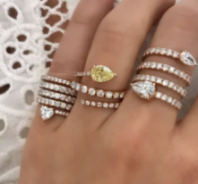 SPIRAL RING W/ YELLOW DIAMOND TEARDROP - Millo Jewelry