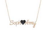 Load image into Gallery viewer, Pave Heart Nameplate Necklace - Millo Jewelry