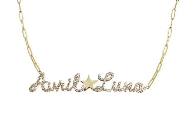 Pave Nameplate Paperclip Necklace - Millo Jewelry